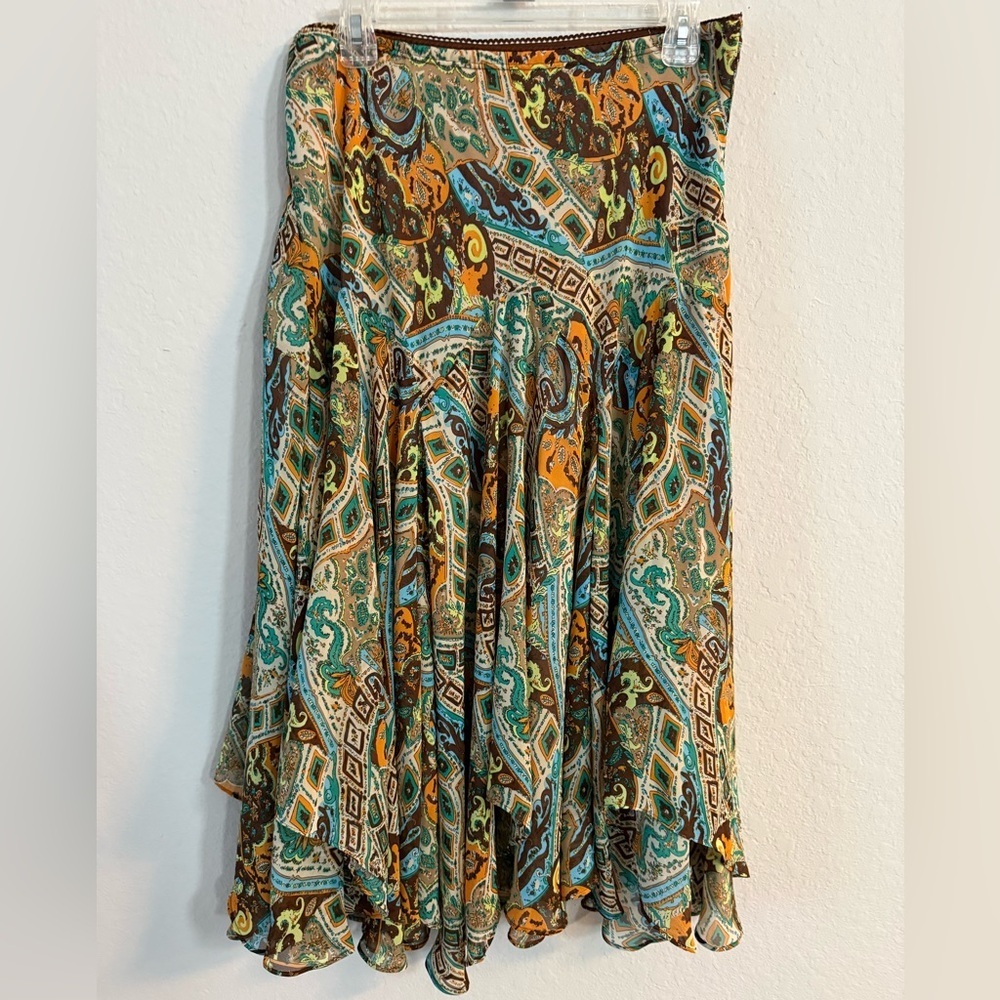 Newsworthy Vintage Y2K Multicolored Fairy Boho Flowy Women's Midi Skirt - Picture 4 of 10
